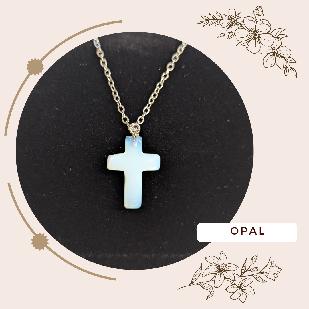 Gemstone Cross Necklace