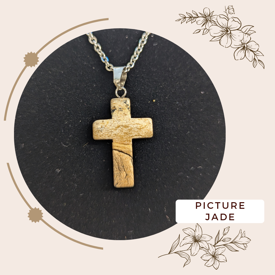 Gemstone Cross Necklace