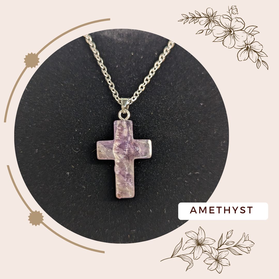 Gemstone Cross Necklace