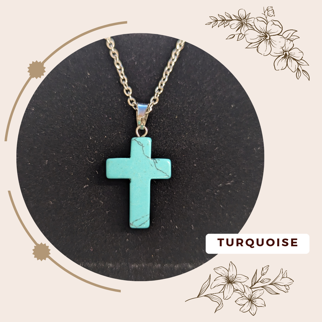 Gemstone Cross Necklace