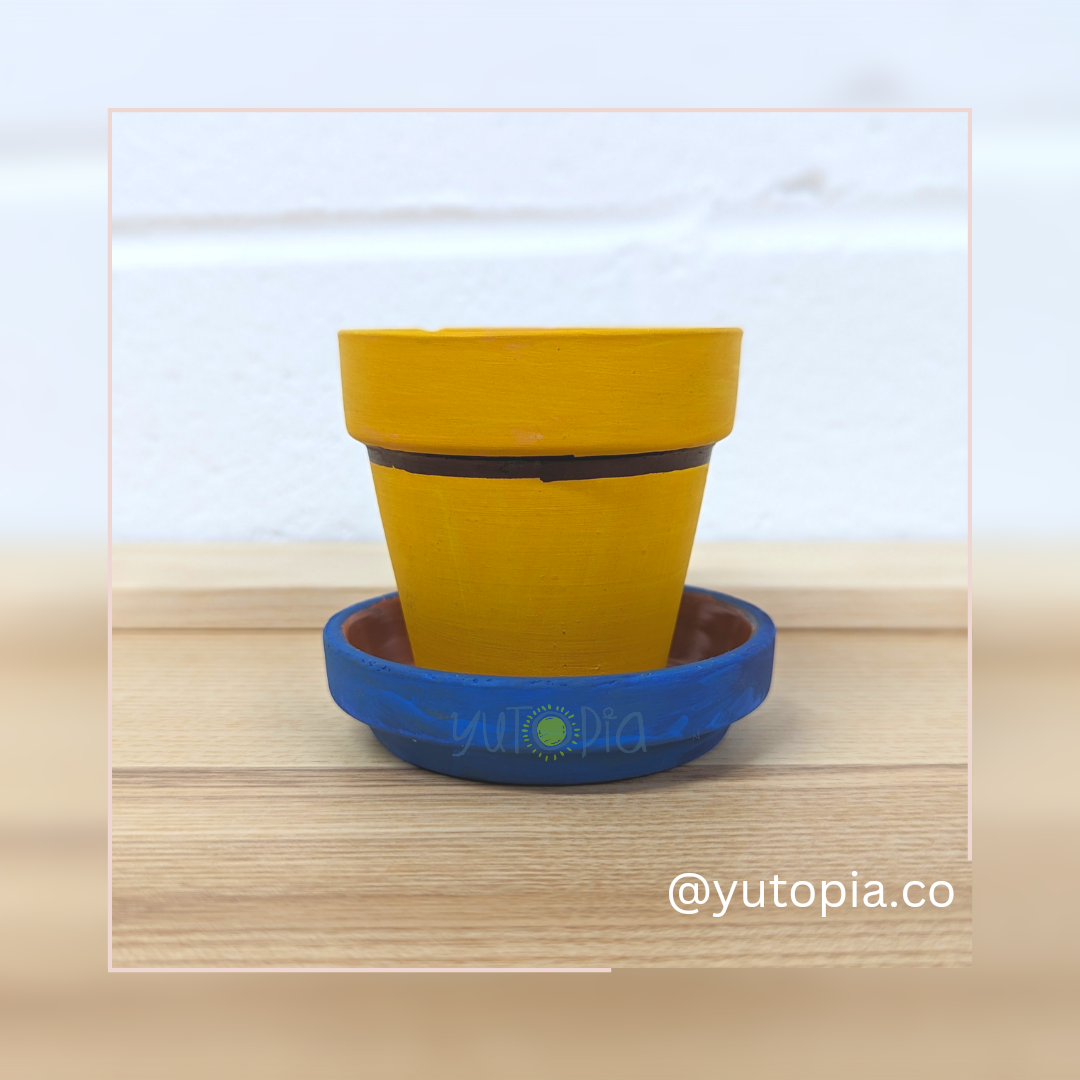 Hand Painted Clay Pot (2.5 inch)